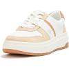 imageLauren Ralph Lauren Womens Harlie ColorBlocked Leather SneakerSnow WhiteSand DuneBuff