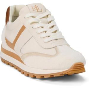 imageLauren Ralph Lauren Womens Dani SneakersSoft WhiteClubhouse CreamExplorer SandBuffDeep Saddle Tan