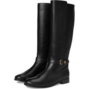imageLauren Ralph Lauren womens Brooke II Burnished Leather Tall BootBlack