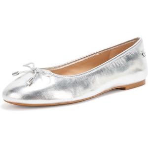 imageLauren Ralph Lauren Womens Jayna Metallic Nappa Leather Flat BalletPolished Silver