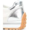 imageLauren Ralph Lauren Womens Dani Metallic Leather ampamp Suede SneakerSnw WhtBiancoPlshd Silver