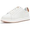imageLauren Ralph Lauren Womens Ainsley TwoTone Leather ampamp Suede SneakerSnow WhiteLauren Tan