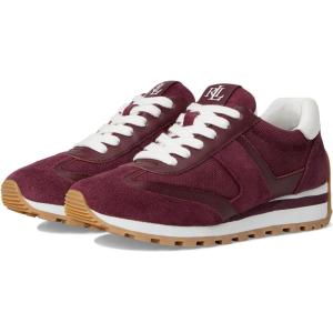 imageLauren Ralph Lauren Womens Dani Perforated Suede SneakerDrk GarnetDrk GarnetSnw Wht