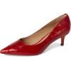 image:imageLauren Ralph Lauren Womens Adrienne CrocodileEmbossed Leather PumpsFestive Red