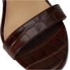 image:imageLauren Ralph Lauren Womens Allie CrocodileEmbossed Leather Sandals HeeledDark Hickory