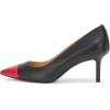 image:imageLauren Ralph Lauren Womens Lanette TwoTone Nappa Leather PumpBlackFestive Red