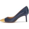 image:imageLauren Ralph Lauren Womens Lanette TwoTone Nappa Leather PumpRefined NavyModern Gold