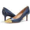 image:imageLauren Ralph Lauren Womens Lanette TwoTone Nappa Leather PumpRefined NavyModern Gold