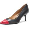 image:imageLauren Ralph Lauren Womens Lanette TwoTone Nappa Leather PumpBlackFestive Red