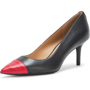 image:imageLauren Ralph Lauren Womens Lanette TwoTone Nappa Leather PumpBlackFestive Red