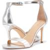 image:imageLauren Ralph Lauren Womens Allie Metallic Nappa Leather Sandal HeeledPolished Silver