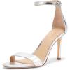image:imageLauren Ralph Lauren Womens Allie Metallic Nappa Leather Sandal HeeledPolished Silver
