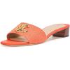 image:imageLauren Ralph Lauren womens Fay Anchorlogo Crossdyed Canvas SandalOrange Lily