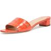 image:imageLauren Ralph Lauren womens Fay Crocodileembossed Leather SandalOrange Lily