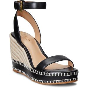 image:imageLauren Ralph Lauren Womens Hilarie Burnished Leather EspadrilleBlack