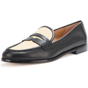 image:imageLauren Ralph Lauren Womens Wynnie Straw amp Calfskin LoaferBlackLight Natural