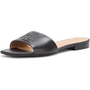 image:imageLauren Ralph Lauren womens Everley Calfskin Slide SandalsBlack