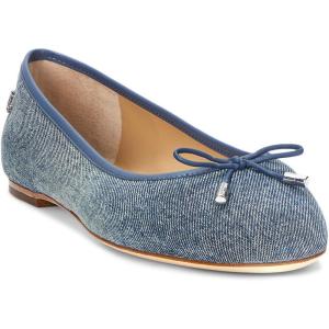 image:imageLauren Ralph Lauren Jayna LeatherTrim Denim FlatsBlue