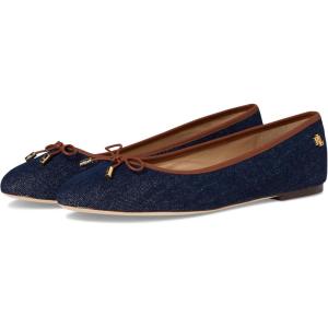 image:imageLauren Ralph Lauren Jayna LeatherTrim Denim FlatsMed Blue